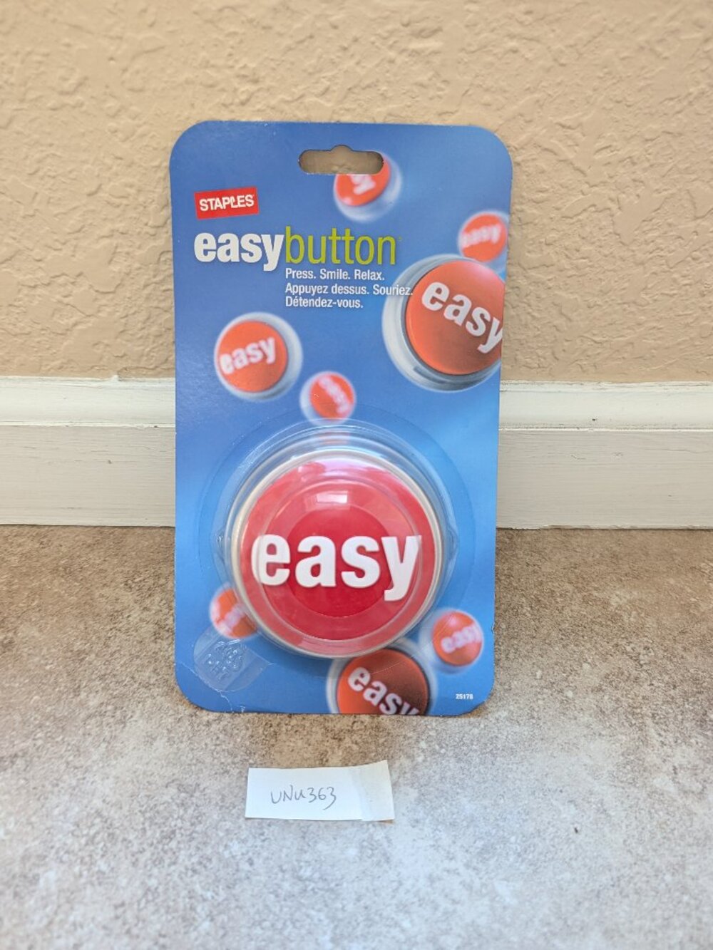 Staples Easy Button Office Desk Button for Motivation Red Silver 2 AAA Batteries